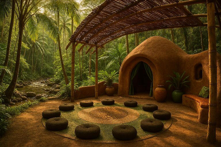 This is a clearing by the creek to meditate and contemplate.